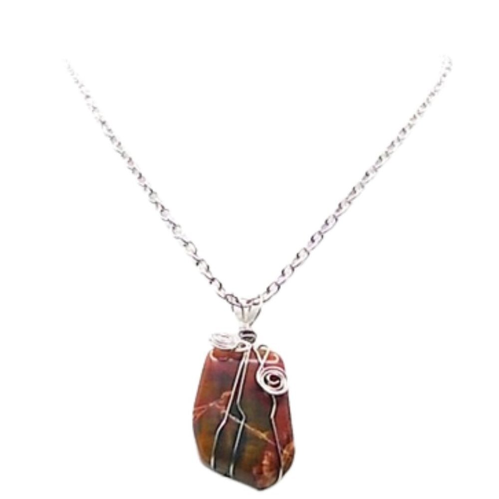 Handmade Natural Banded Agate Necklace - Picture 1 of 3